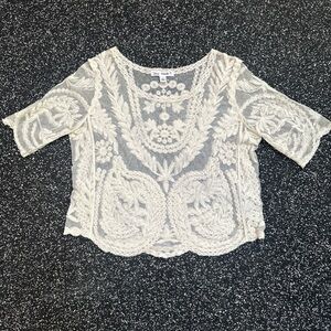 Say What? Brand Cream Lace Top